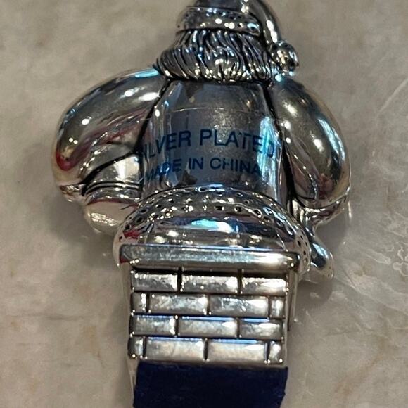 Santa Claus place card holders silver plated set of 4 New in Box - Picture 2 of 8